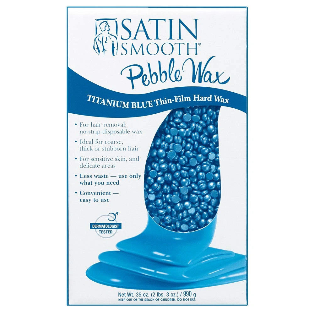 Satin Smooth Titanium Blue Thin Film Pebble Wax 35oz
