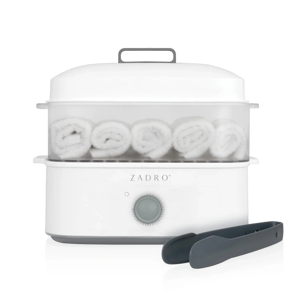 Zadro Towel Steamer With Tongs White Color