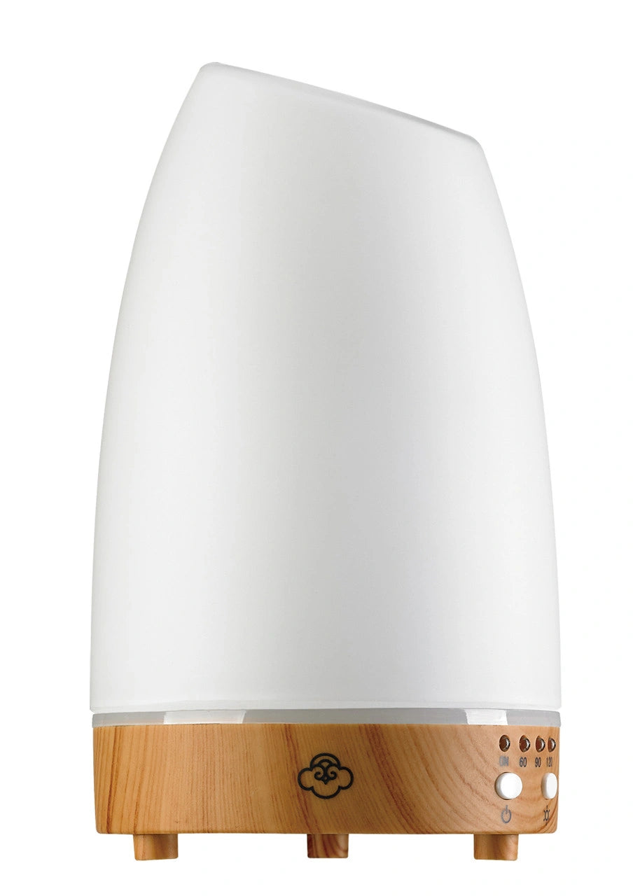 Serene House Astro White 125 Glass Ultrasonic Diffuser Light Wood Base