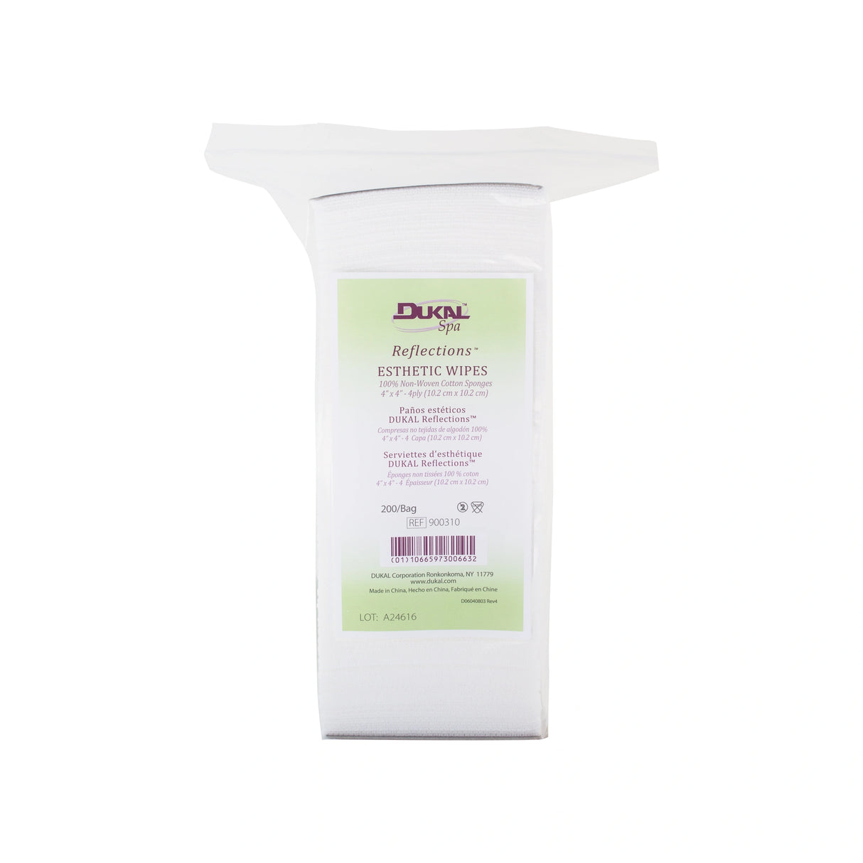 Dukal Reflections Esthetic Wipes 4"x4", 200 Pieces